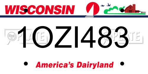 1OZI483 Wisconsin License Plate