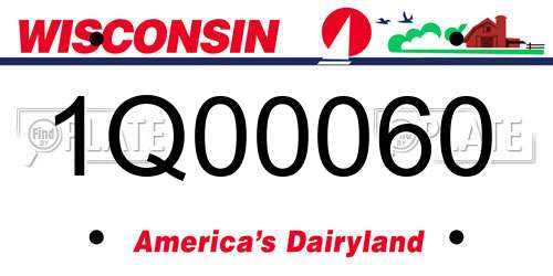 1Q00060 Wisconsin License Plate
