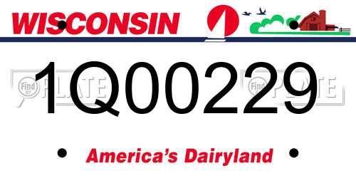 1Q00229 Wisconsin License Plate