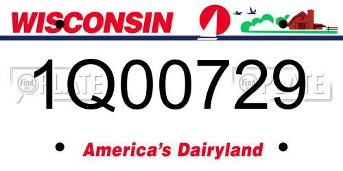 1Q00729 Wisconsin License Plate