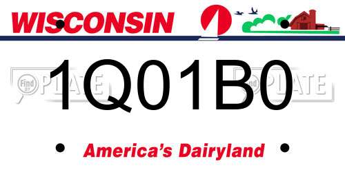 1Q01B0 Wisconsin License Plate