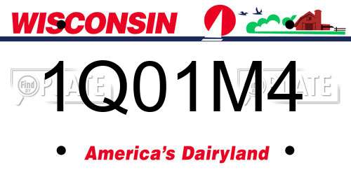 1Q01M4 Wisconsin License Plate