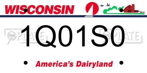 1Q01S0 Wisconsin License Plate