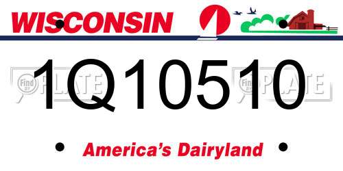 1Q10510 Wisconsin License Plate