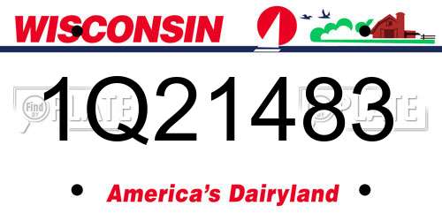 1Q21483 Wisconsin License Plate