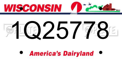 1Q25778 Wisconsin License Plate