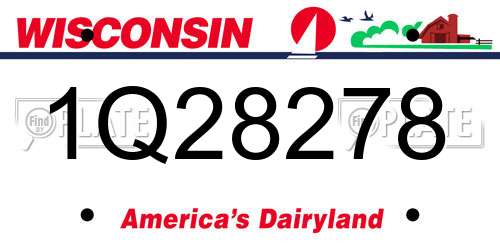 1Q28278 Wisconsin License Plate