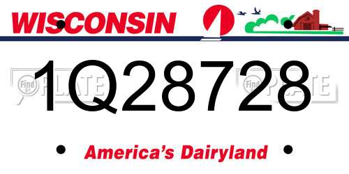 1Q28728 Wisconsin License Plate