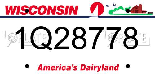 1Q28778 Wisconsin License Plate