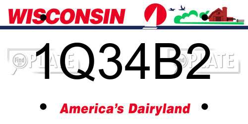 1Q34B2 Wisconsin License Plate