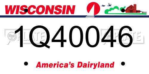 1Q40046 Wisconsin License Plate