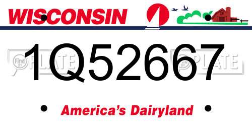 1Q52667 Wisconsin License Plate
