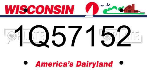 1Q57152 Wisconsin License Plate