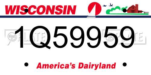 1Q59959 Wisconsin License Plate