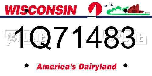 1Q71483 Wisconsin License Plate