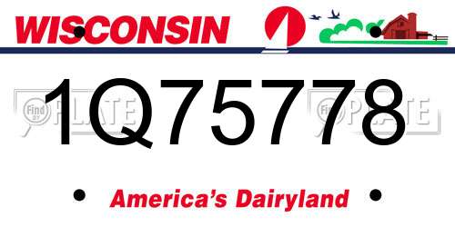 1Q75778 Wisconsin License Plate