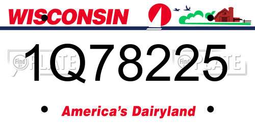 1Q78225 Wisconsin License Plate