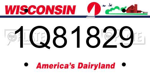 1Q81829 Wisconsin License Plate