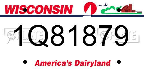 1Q81879 Wisconsin License Plate