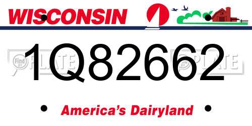 1Q82662 Wisconsin License Plate