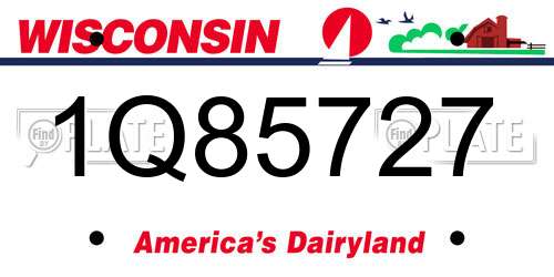 1Q85727 Wisconsin License Plate