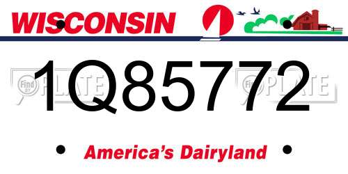 1Q85772 Wisconsin License Plate