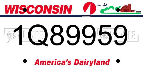 1Q89959 Wisconsin License Plate