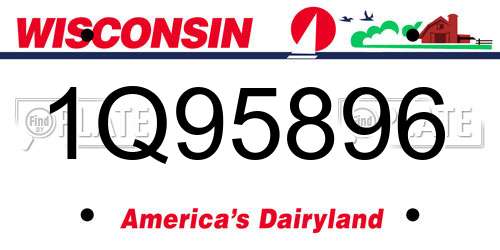 1Q95896 Wisconsin License Plate