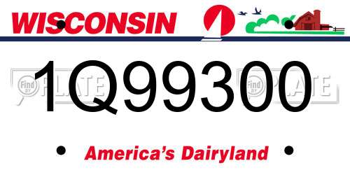 1Q99300 Wisconsin License Plate