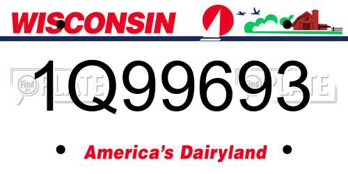 1Q99693 Wisconsin License Plate