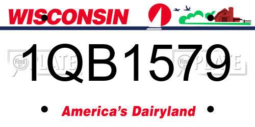 1QB1579 Wisconsin License Plate