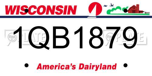 1QB1879 Wisconsin License Plate