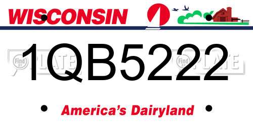 1QB5222 Wisconsin License Plate