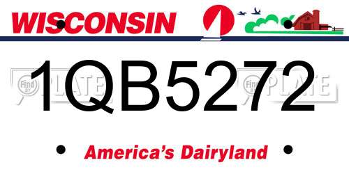 1QB5272 Wisconsin License Plate