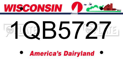 1QB5727 Wisconsin License Plate