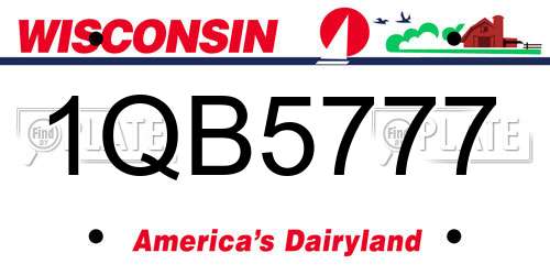 1QB5777 Wisconsin License Plate