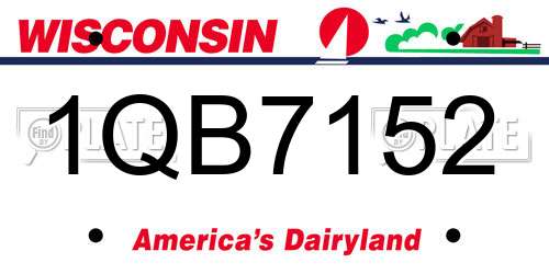 1QB7152 Wisconsin License Plate