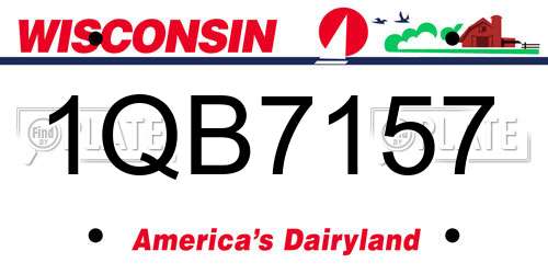 1QB7157 Wisconsin License Plate