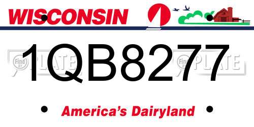 1QB8277 Wisconsin License Plate