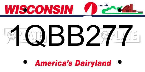 1QBB277 Wisconsin License Plate