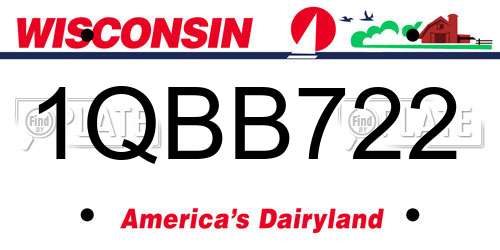 1QBB722 Wisconsin License Plate