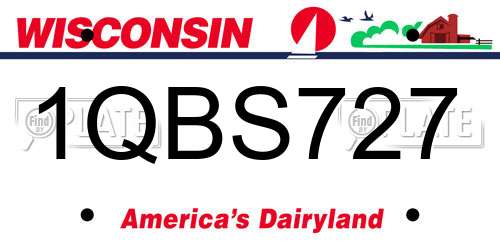 1QBS727 Wisconsin License Plate