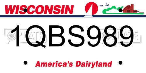 1QBS989 Wisconsin License Plate