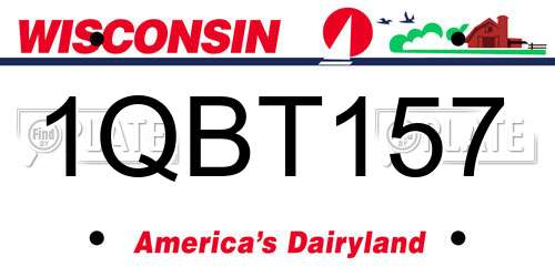 1QBT157 Wisconsin License Plate
