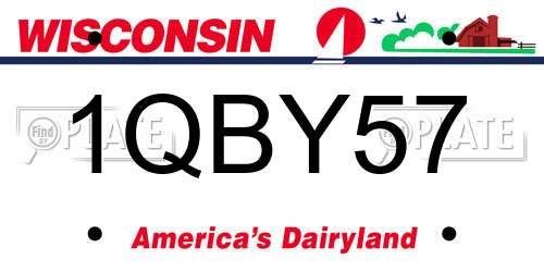 1QBY57 Wisconsin License Plate