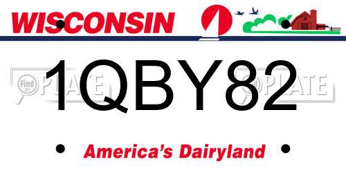 1QBY82 Wisconsin License Plate
