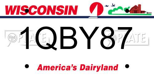 1QBY87 Wisconsin License Plate