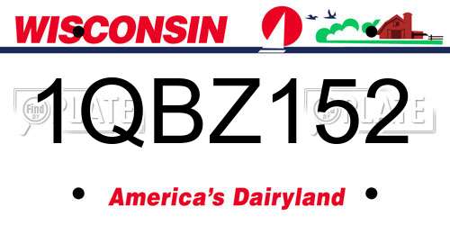 1QBZ152 Wisconsin License Plate