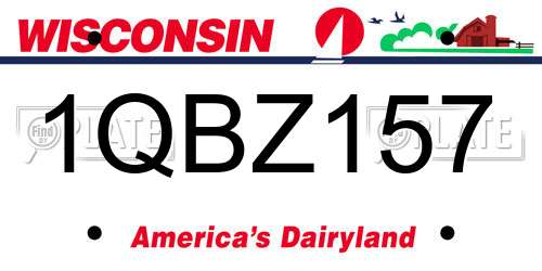 1QBZ157 Wisconsin License Plate