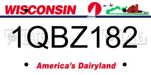 1QBZ182 Wisconsin License Plate